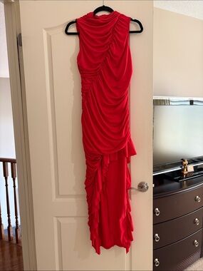 Macy's, Ladies Ref Sleeveless Ruched High-Low Bodycon Dress XL.
